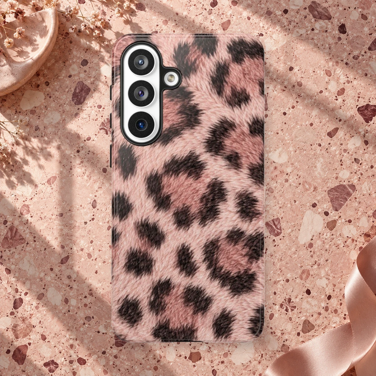 Pink Leopard phone case print