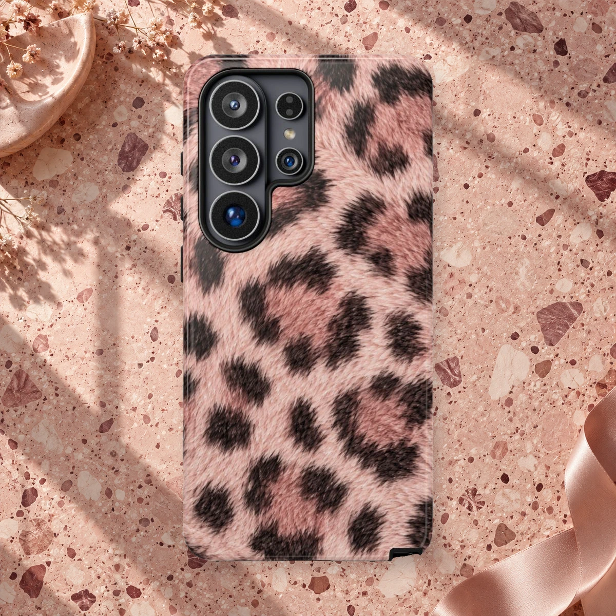 Pink Leopard phone case print