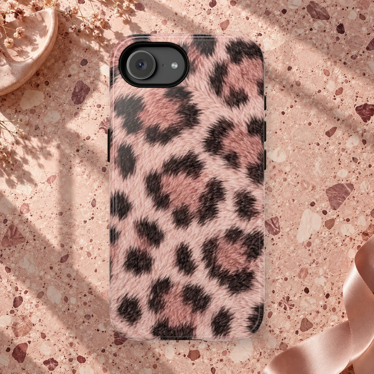 Pink Leopard phone case print