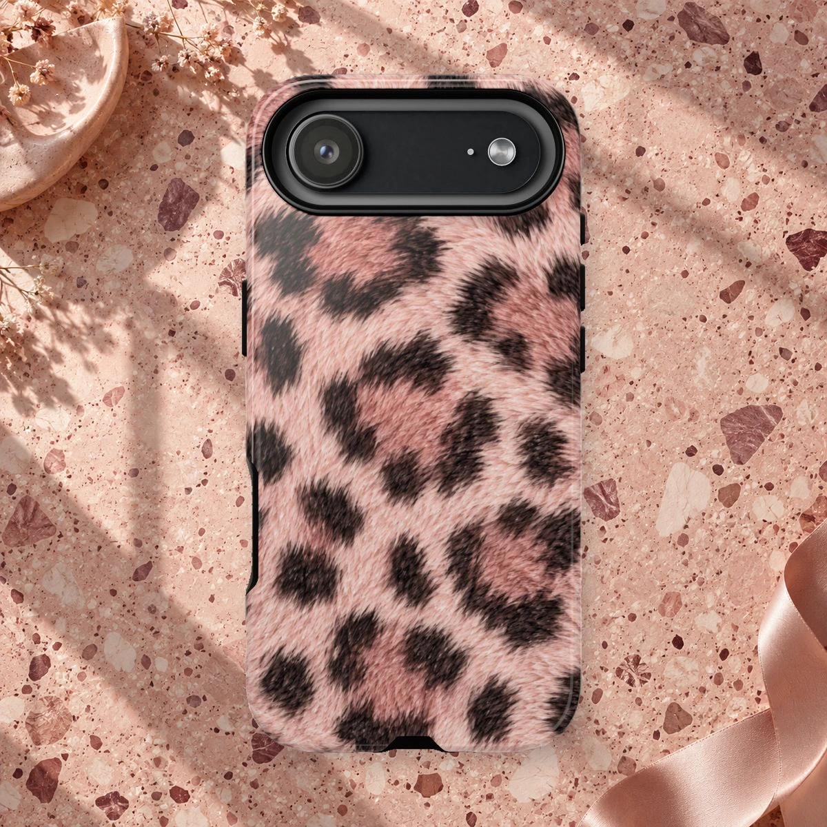 Pink Leopard phone case print