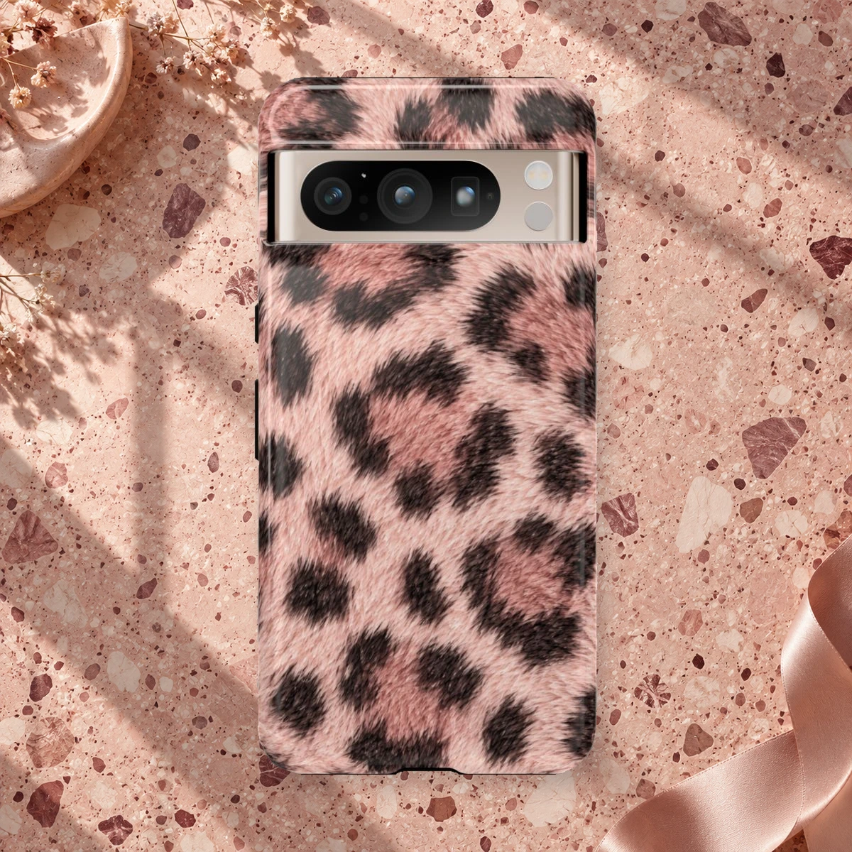 Pink Leopard phone case print