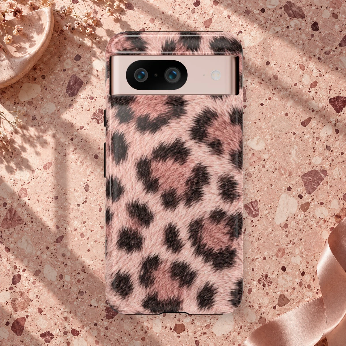 Pink Leopard phone case print