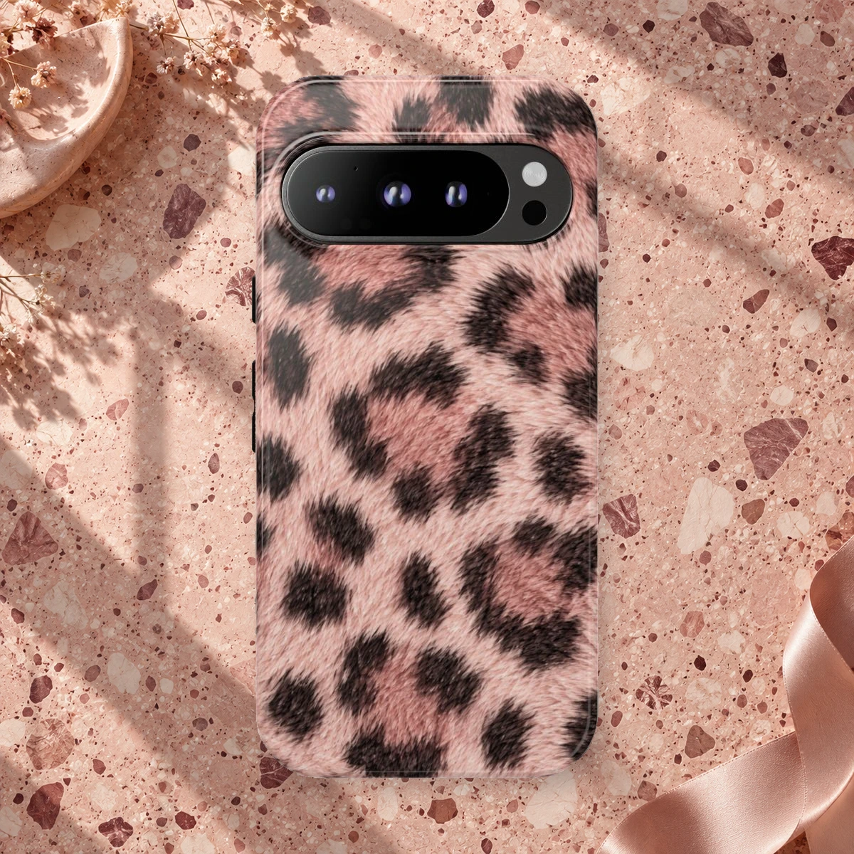 Pink Leopard phone case print