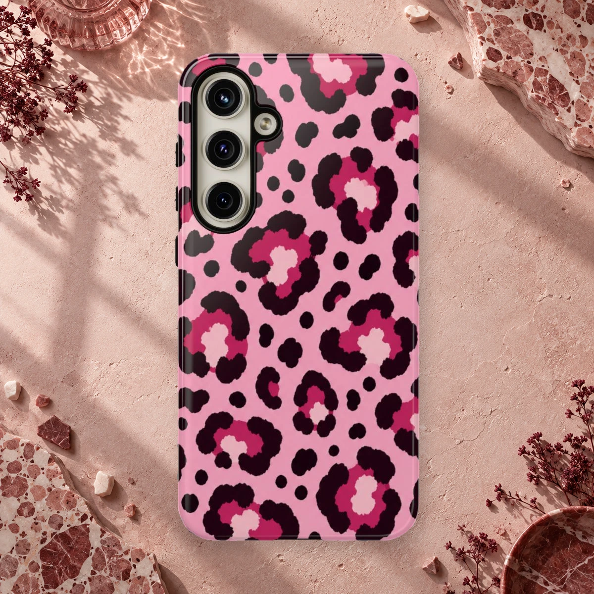 Pink Leopard phone case print