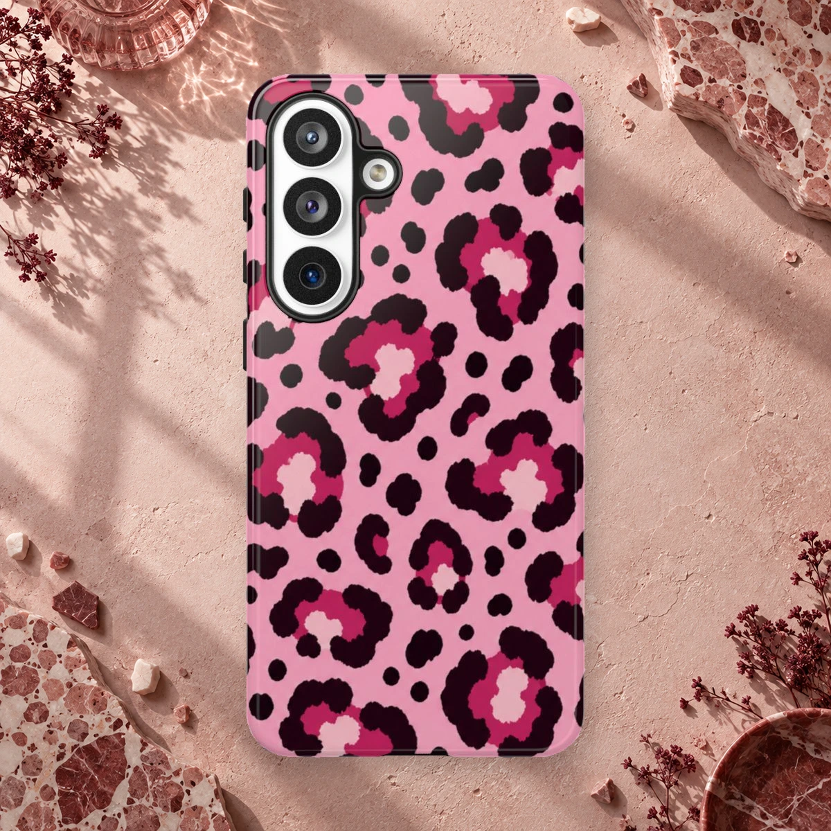 Pink Leopard phone case print