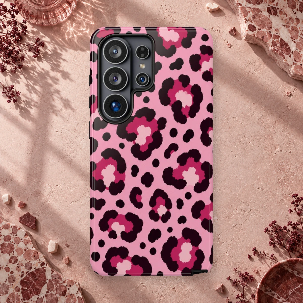 Pink Leopard phone case print