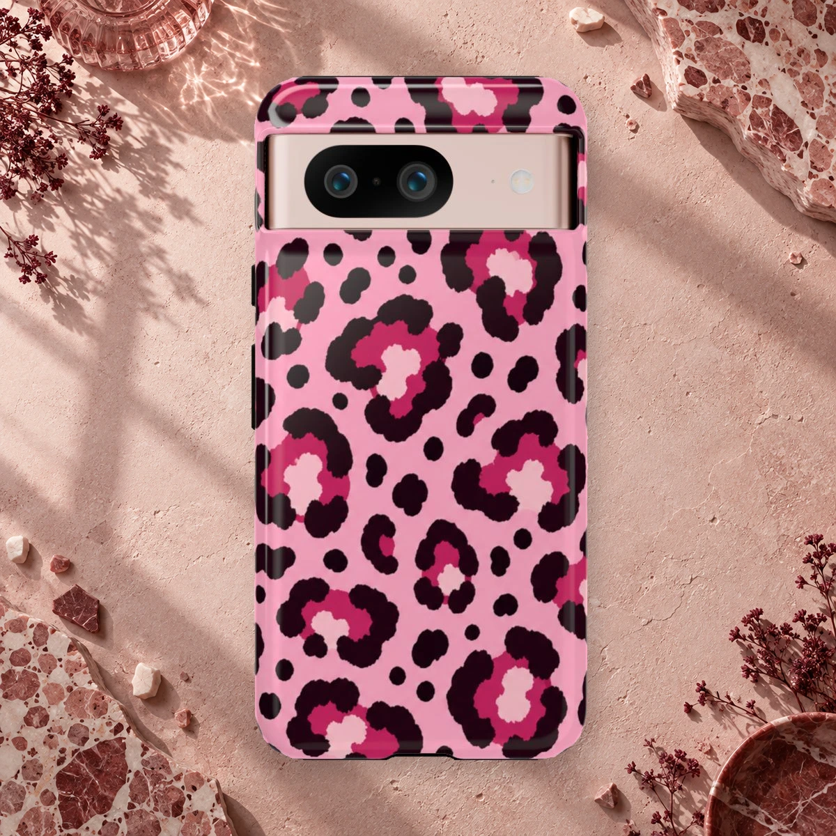 Pink Leopard phone case print