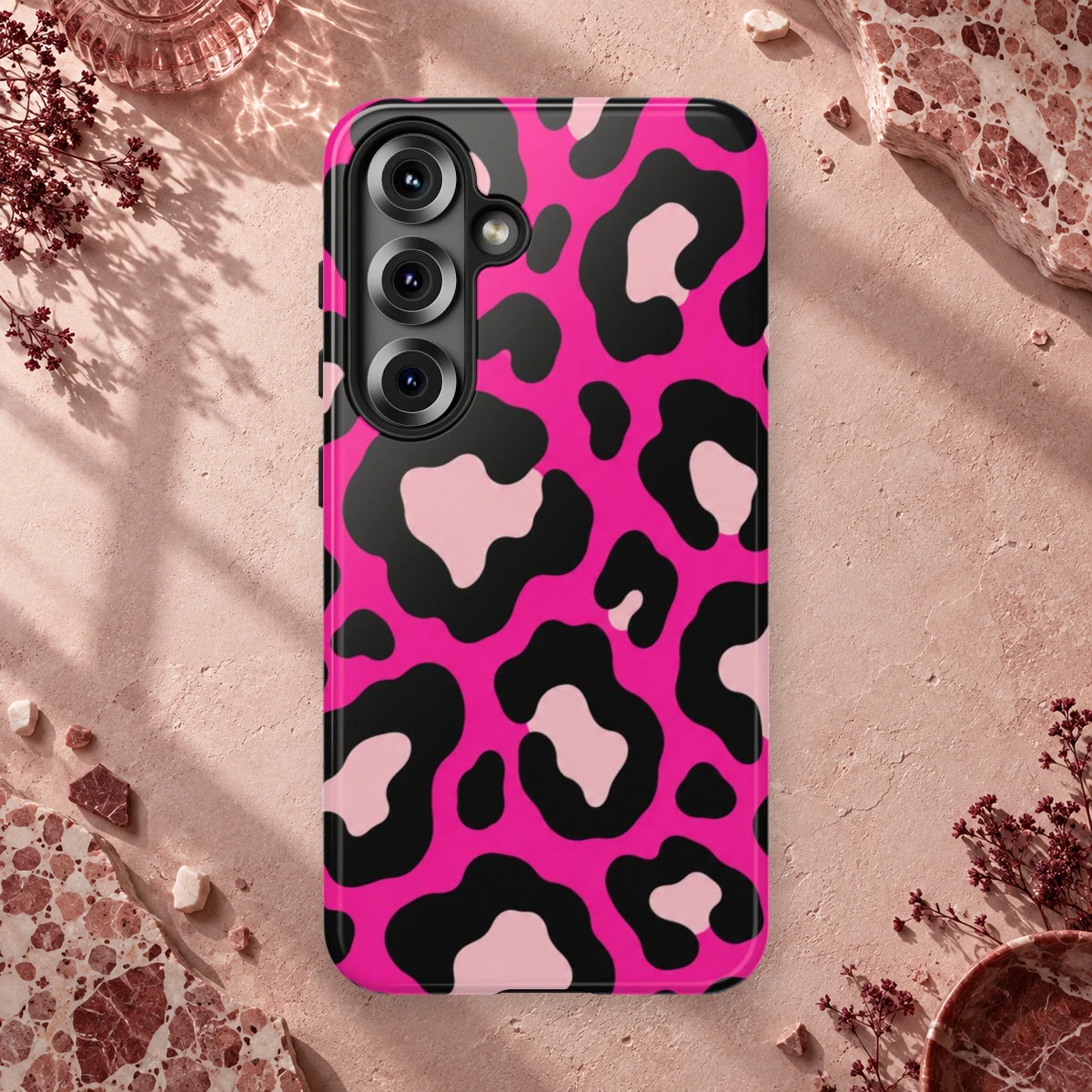 Pink Leopard phone case print