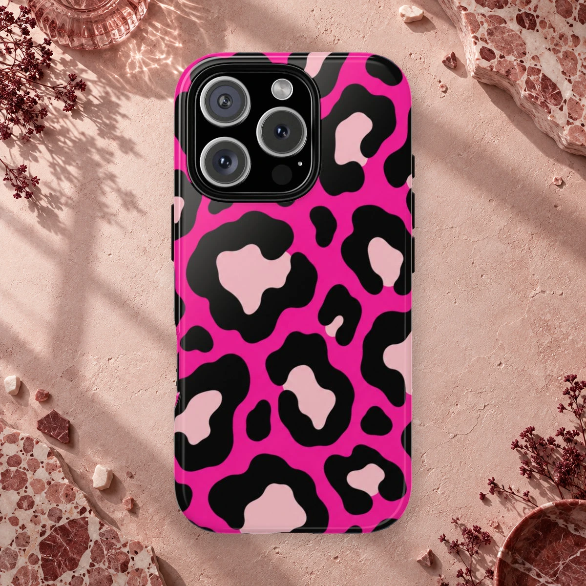Pink Hot Pop phone case styled view