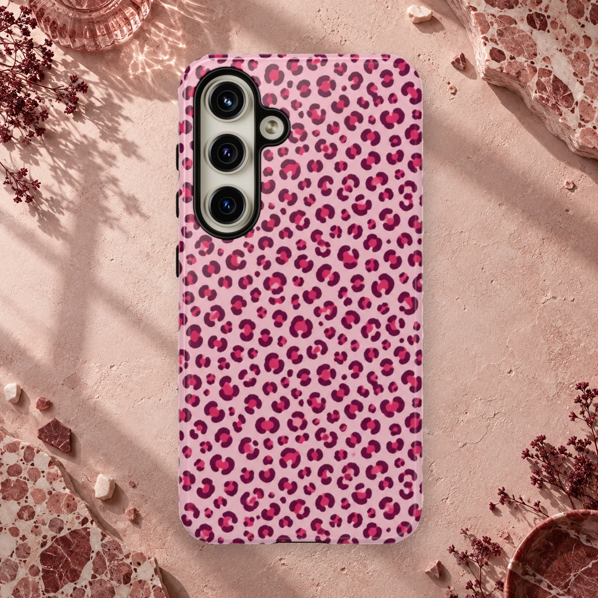 Pink Leopard phone case print