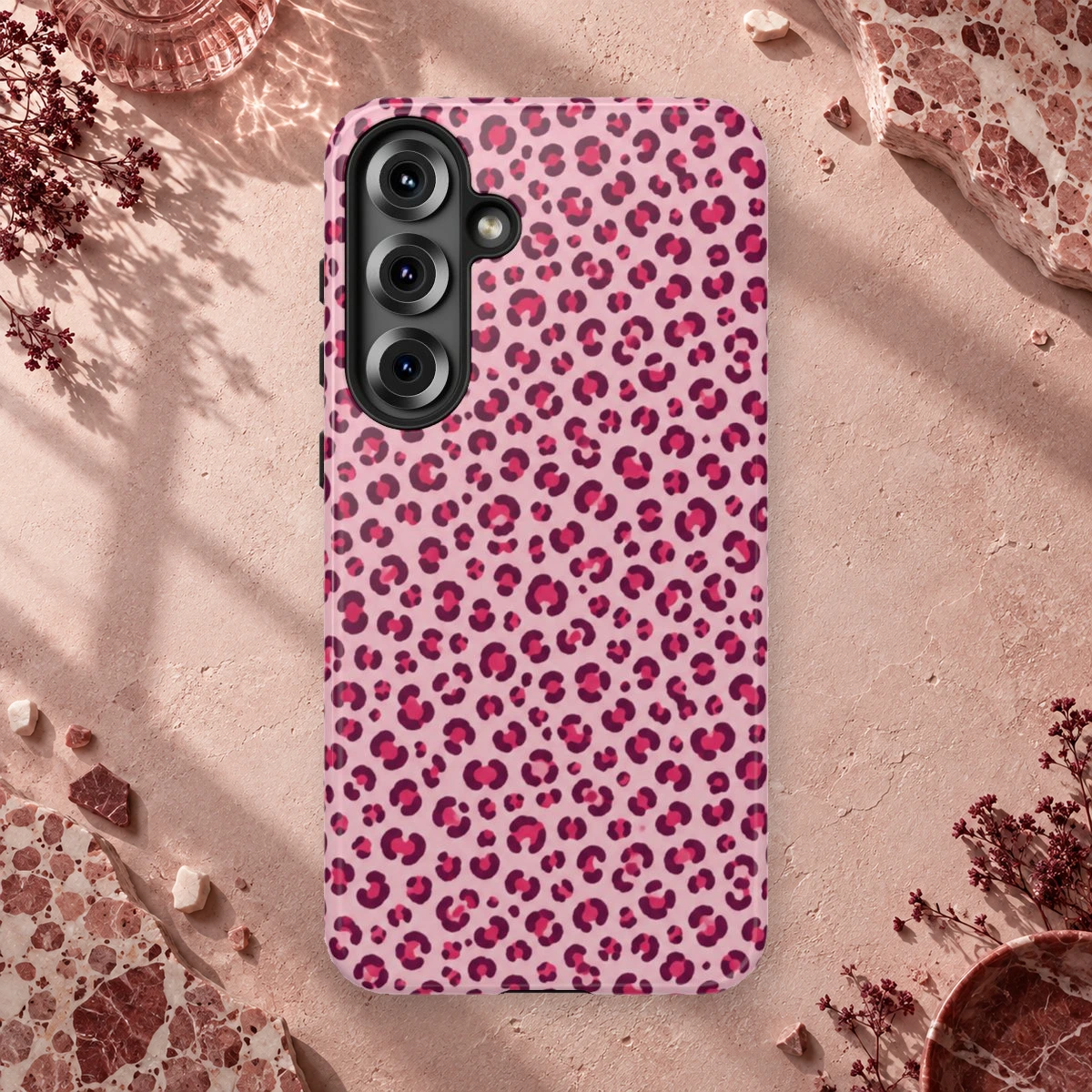 Pink Leopard phone case print