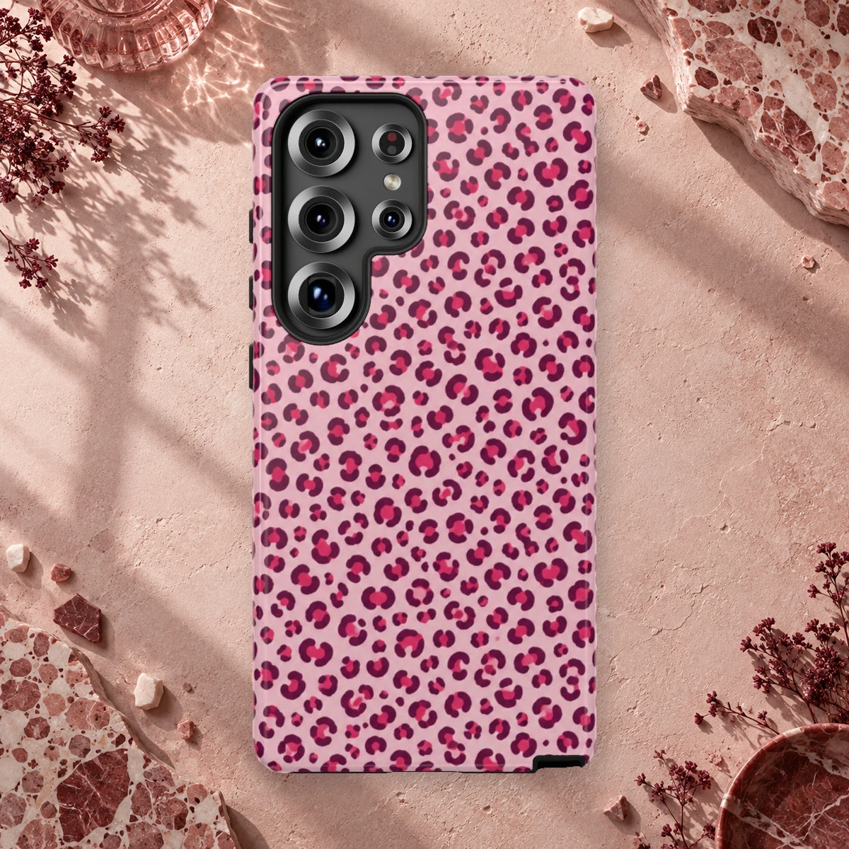 Pink Leopard phone case print