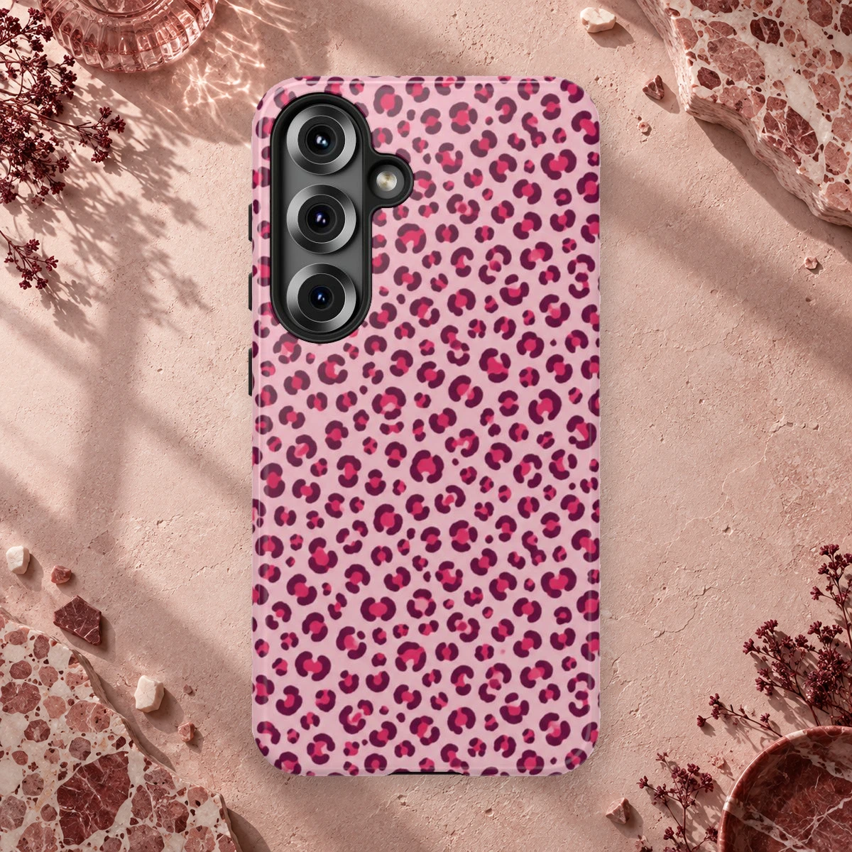 Pink Leopard phone case print