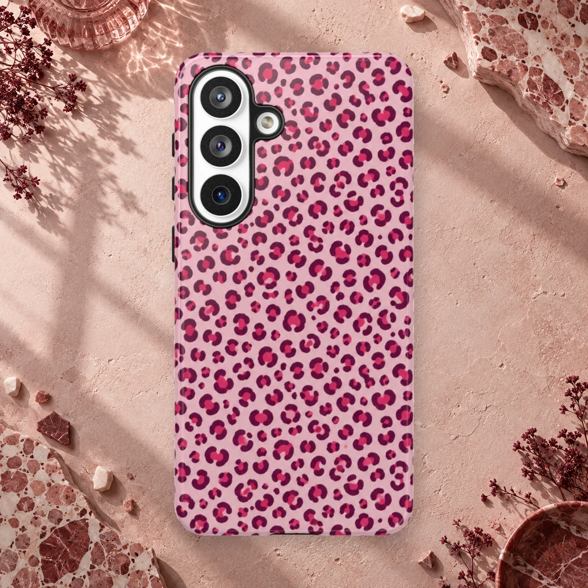 Pink Leopard phone case print