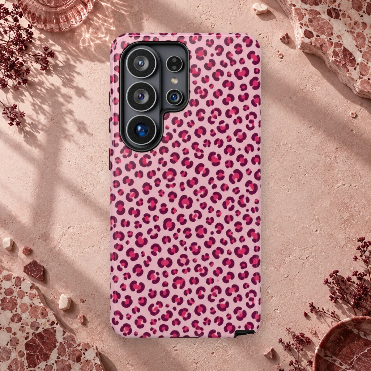 Pink Leopard phone case print