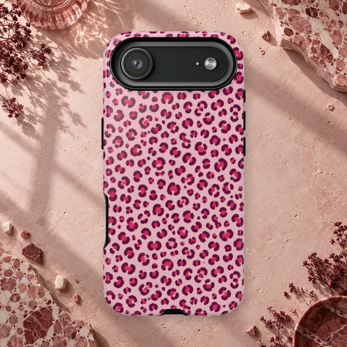 Pink Leopard phone case print