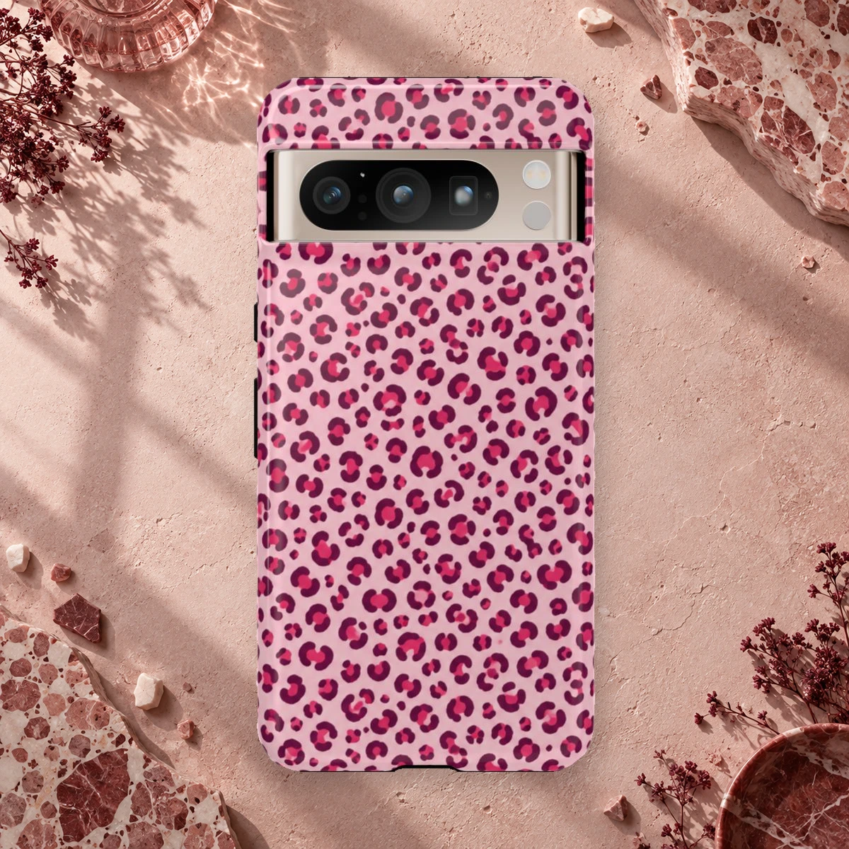Pink Leopard phone case print
