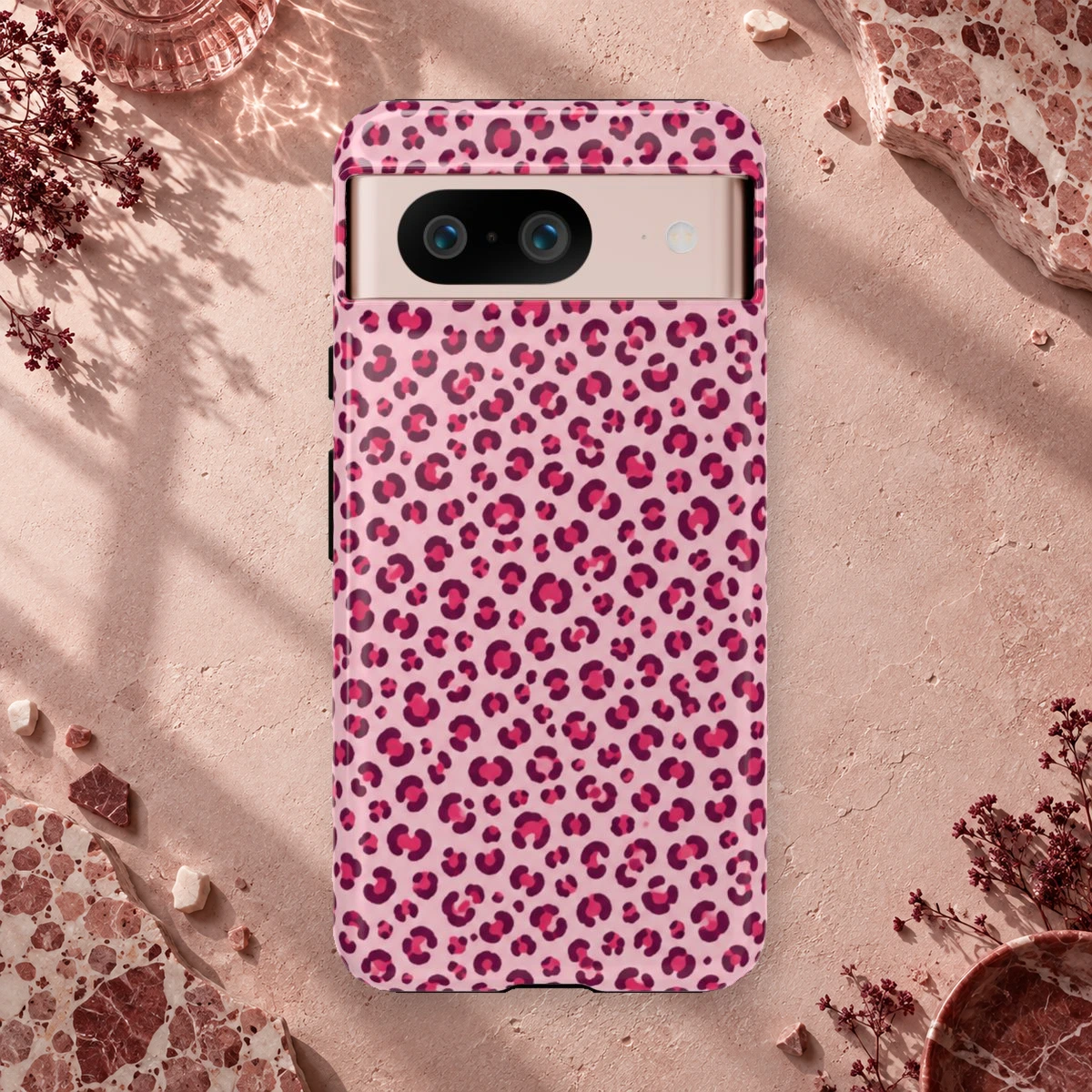 Pink Leopard phone case print