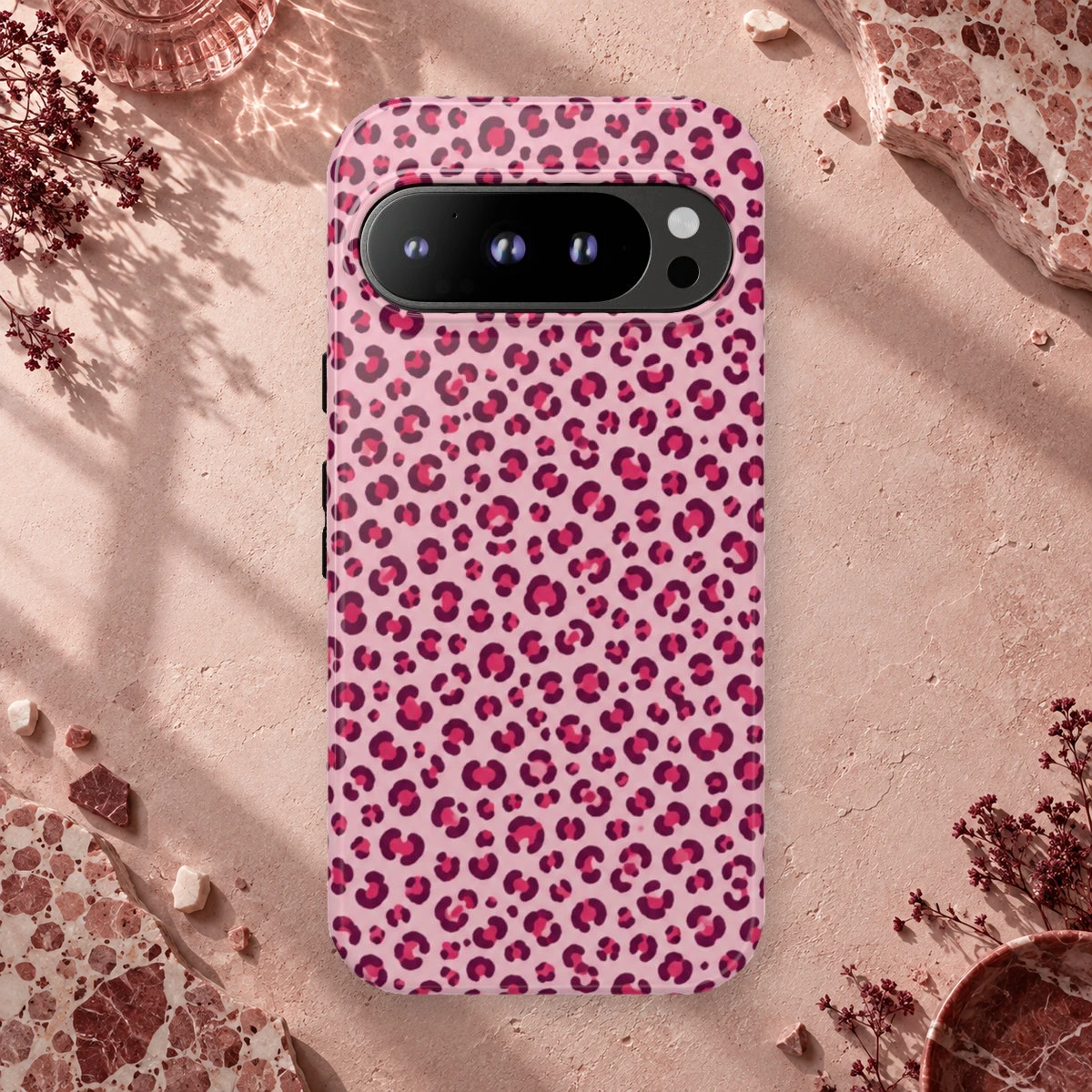 Pink Leopard phone case print