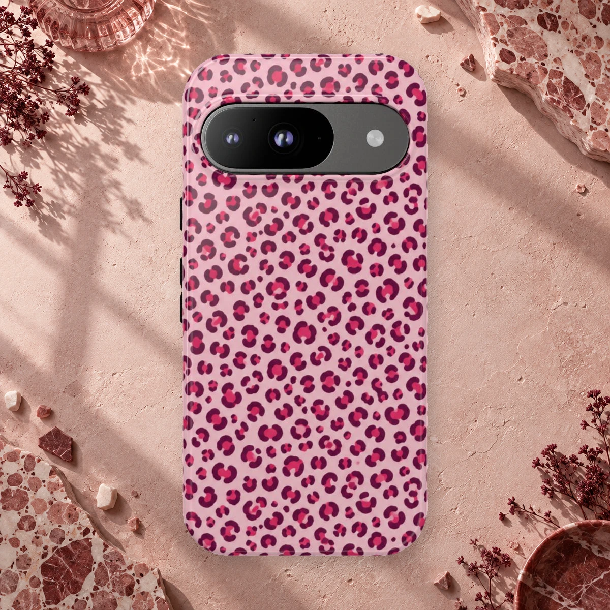 Pink Leopard phone case print