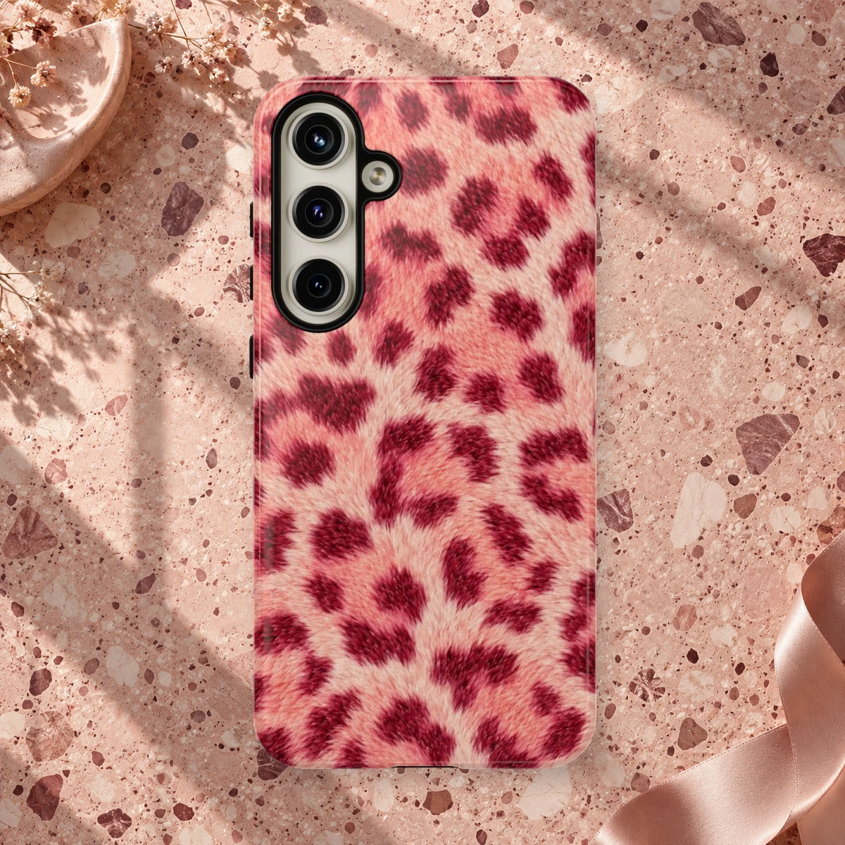 Pink Leopard phone case print