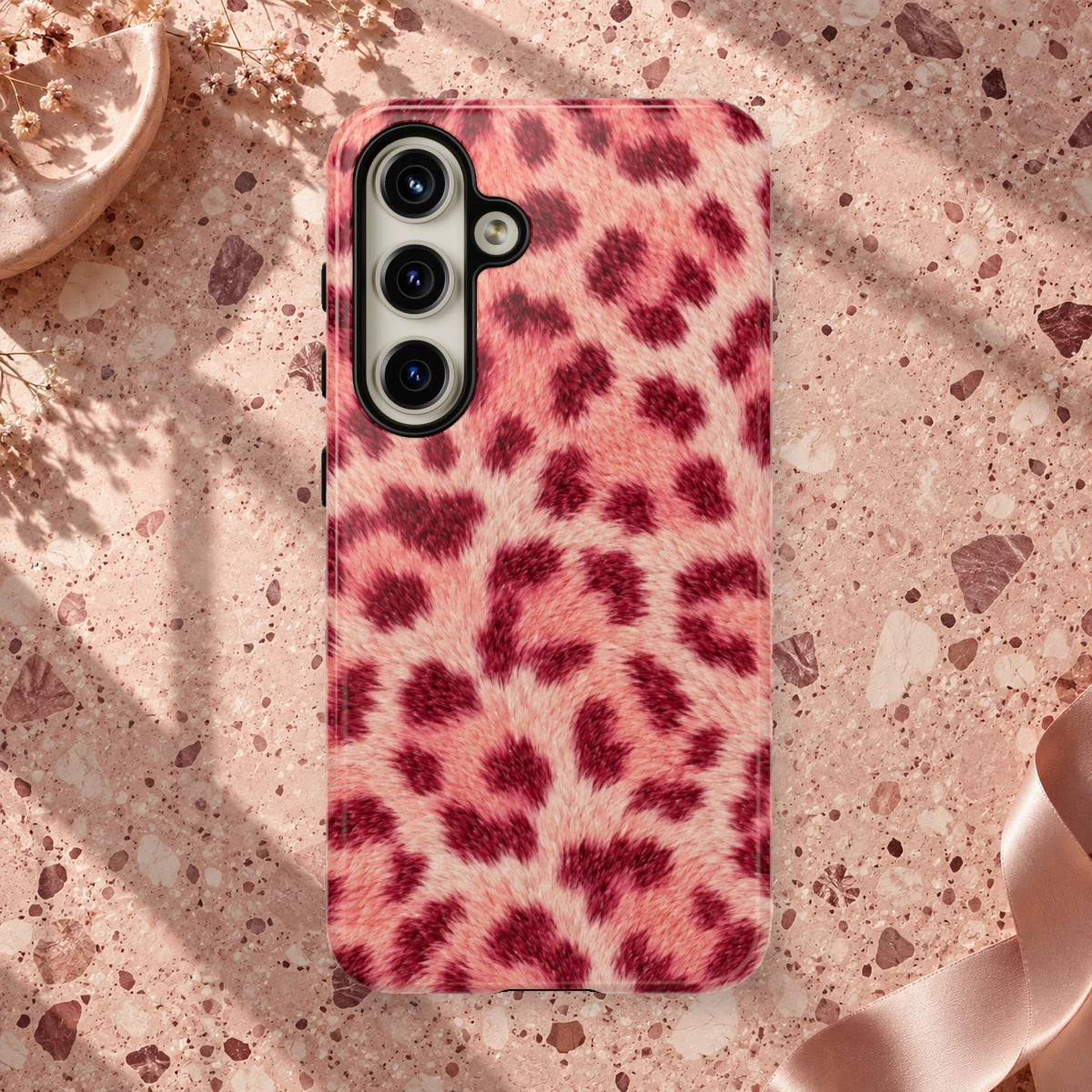 Pink Leopard phone case print