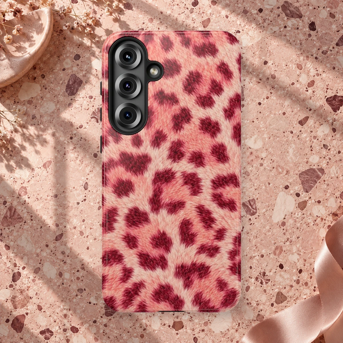 Pink Leopard phone case print