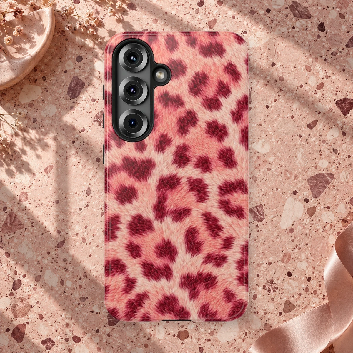 Pink Leopard phone case print