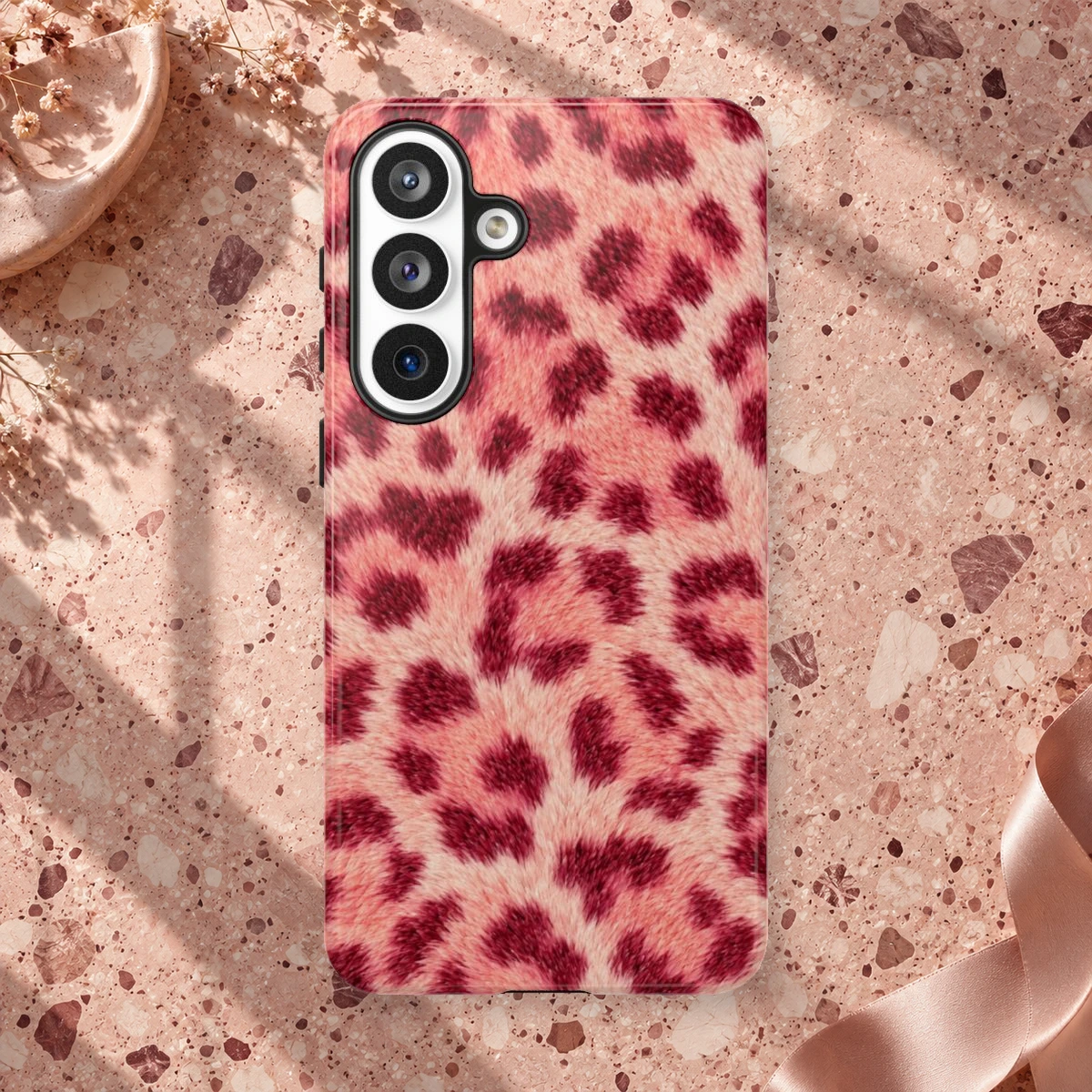 Pink Leopard phone case print