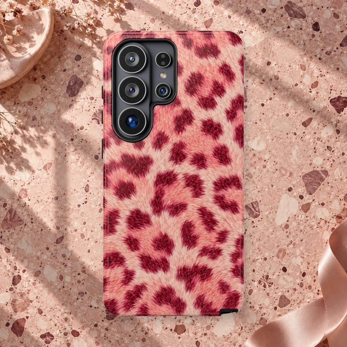 Pink Leopard phone case print