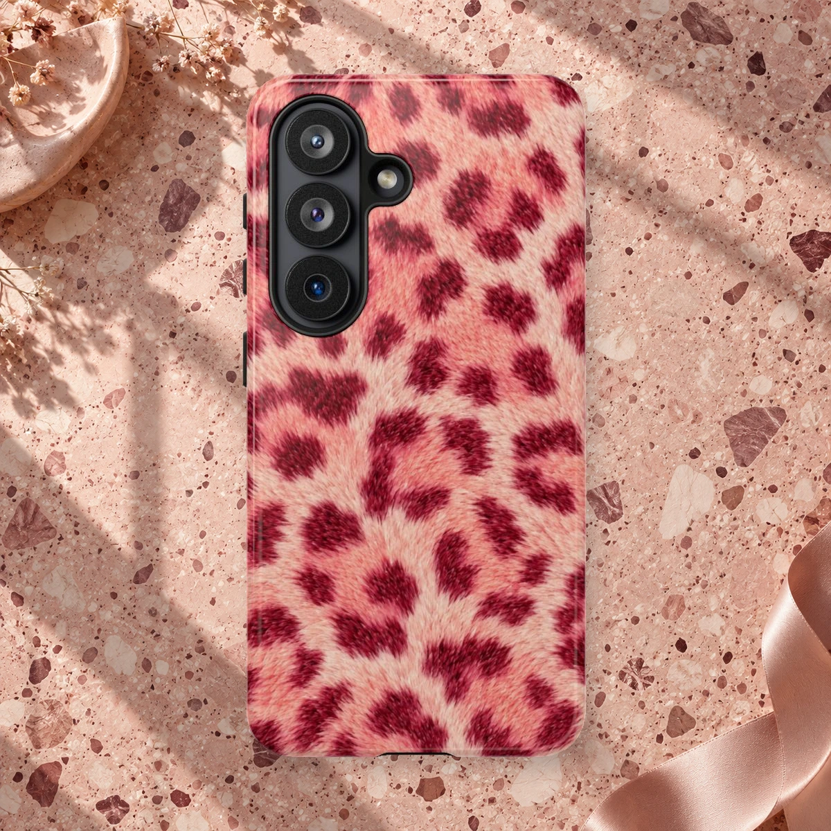 Pink Leopard phone case print