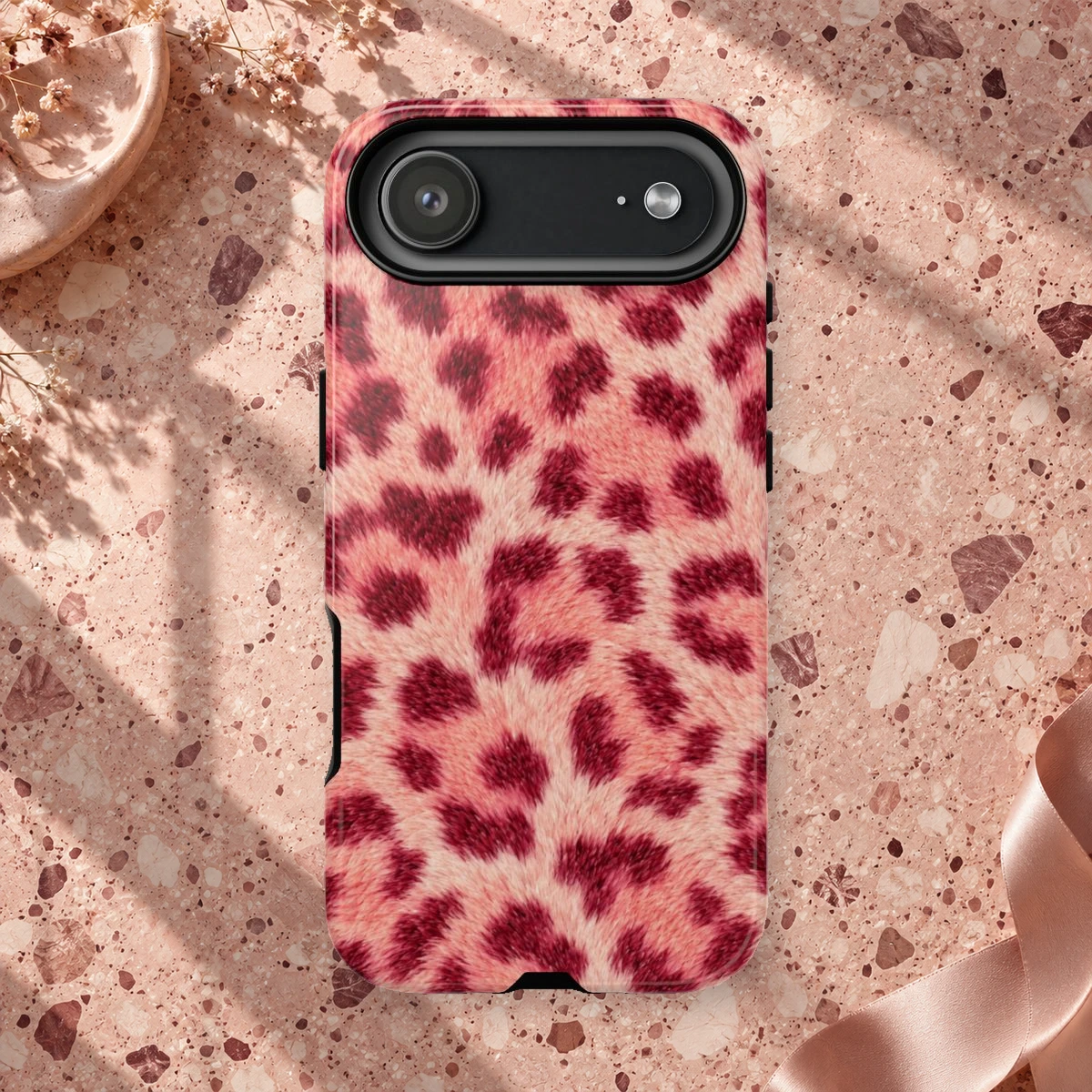 Pink Leopard phone case print
