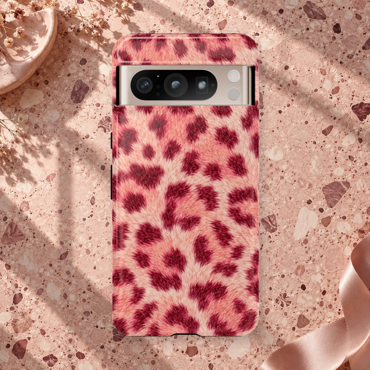 Pink Leopard phone case print