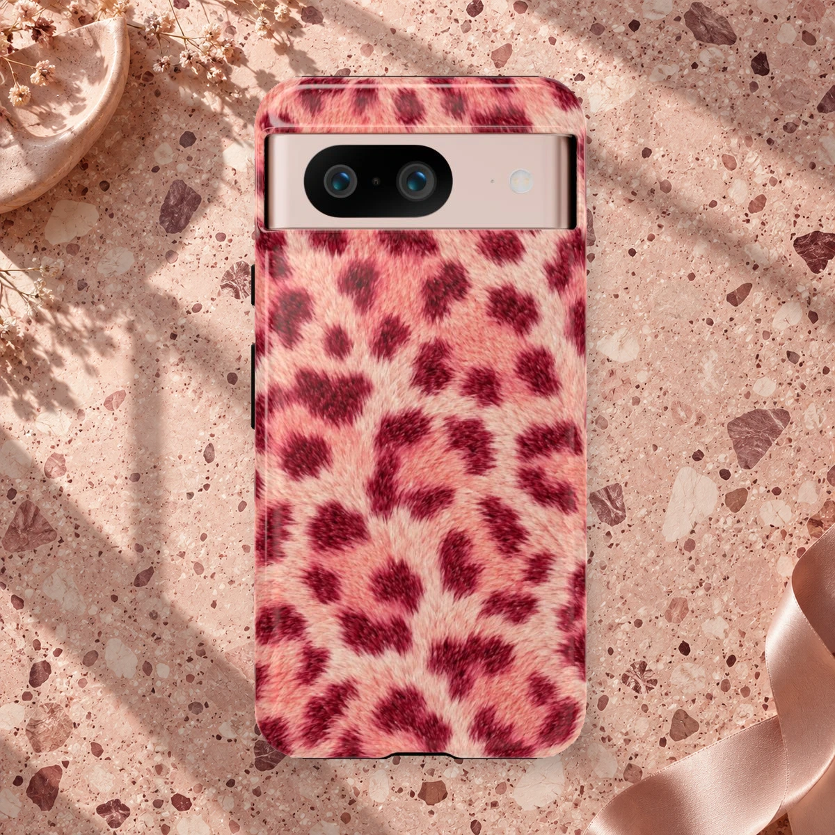 Pink Leopard phone case print