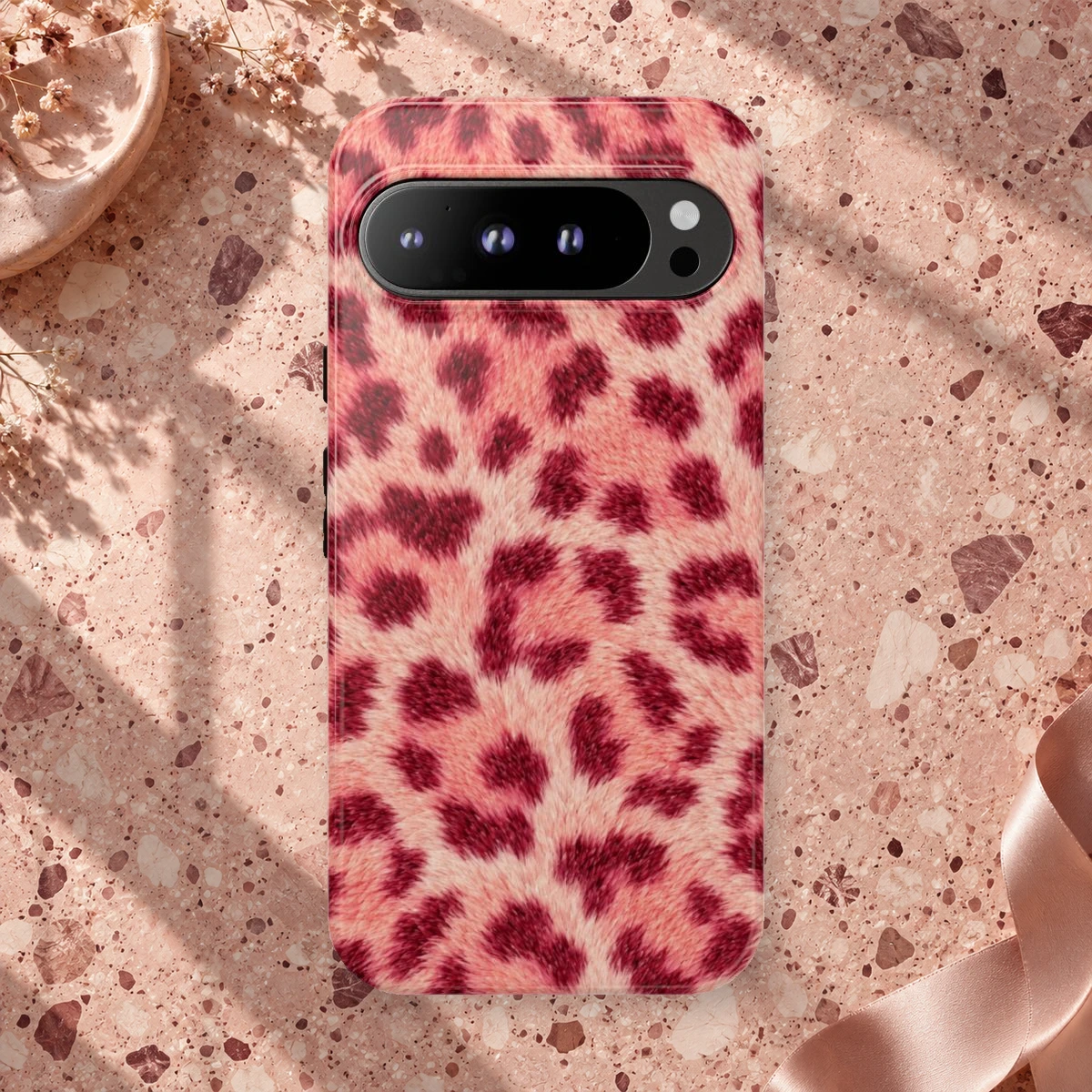 Pink Leopard phone case print