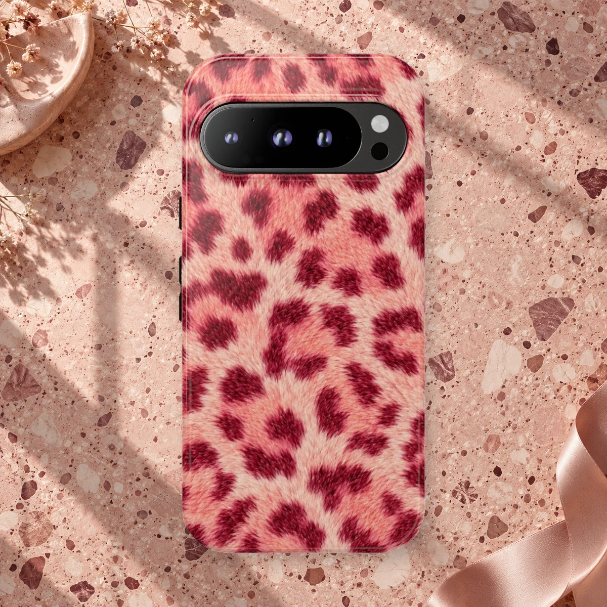 Pink Leopard phone case print