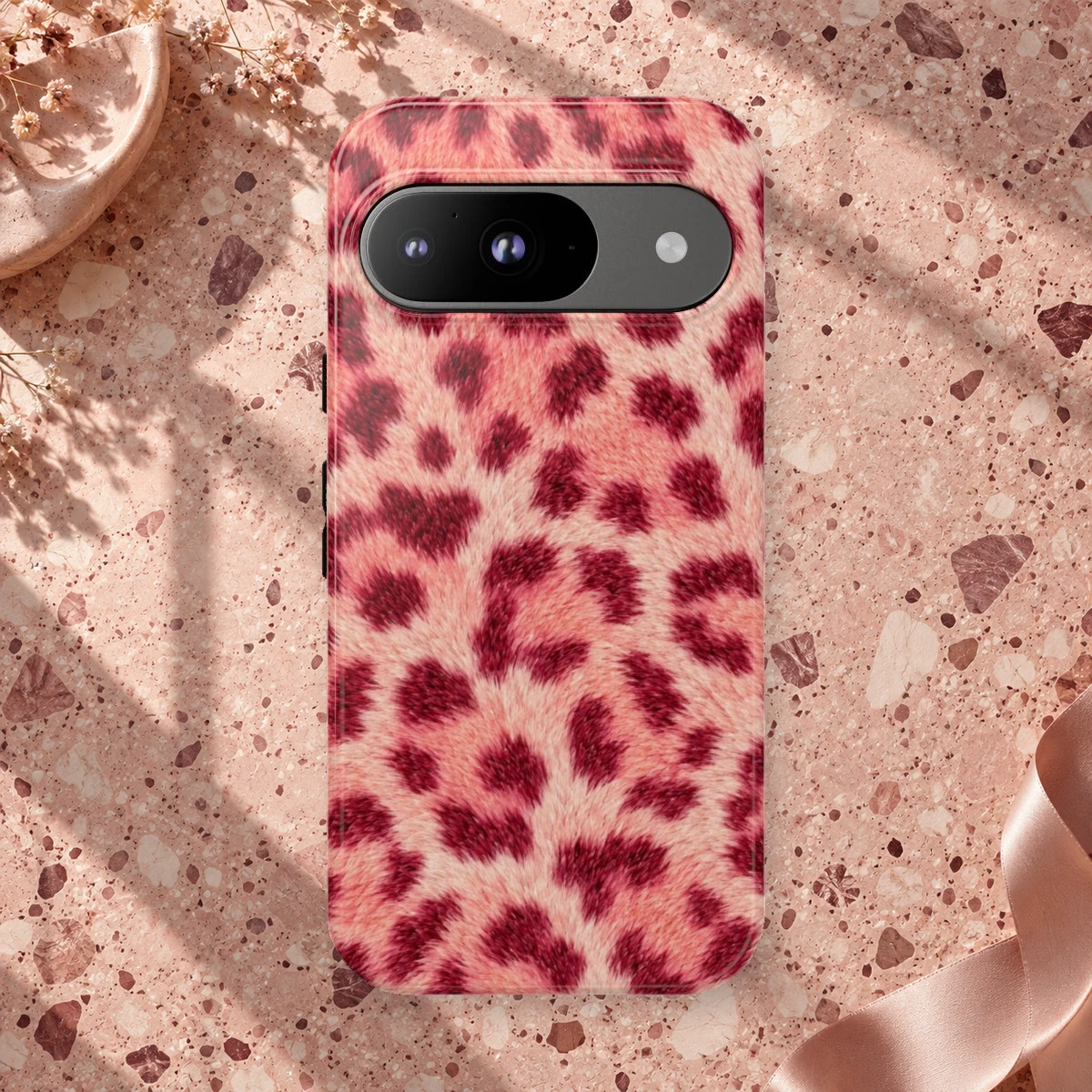 Pink Leopard phone case print