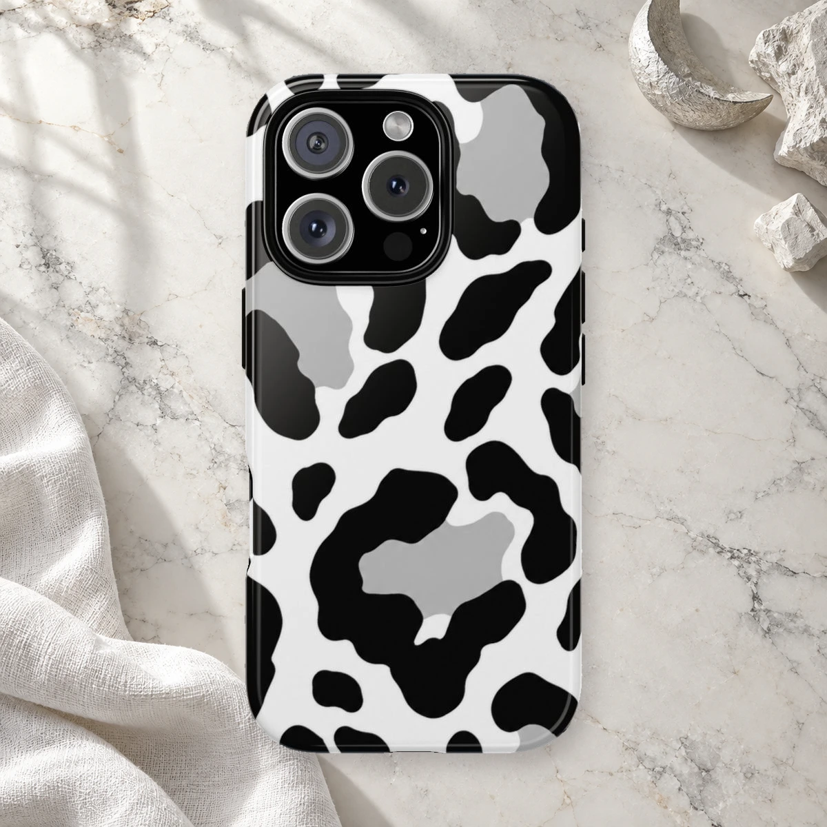 White Bold Snow phone case styled view