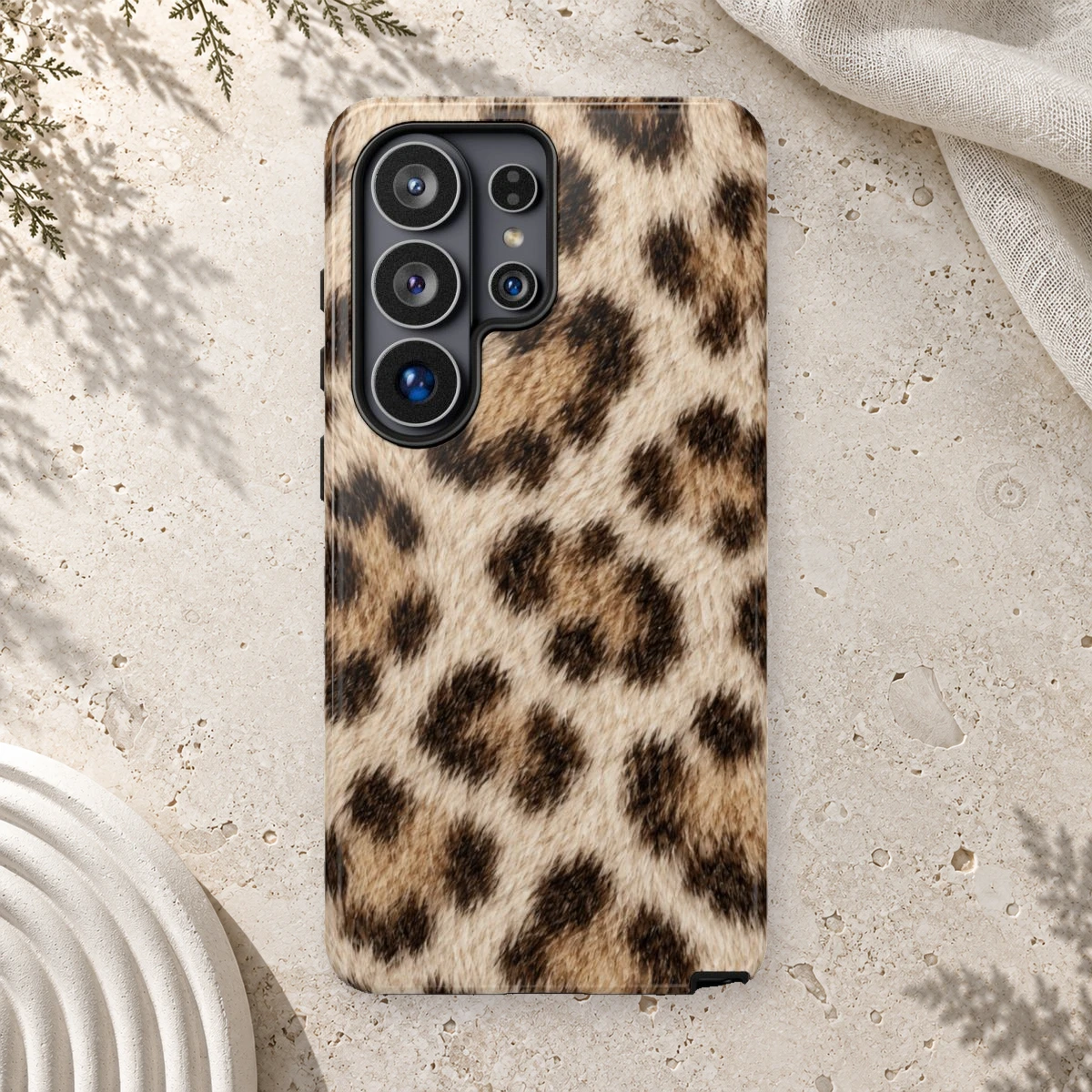 White Leopard phone case print