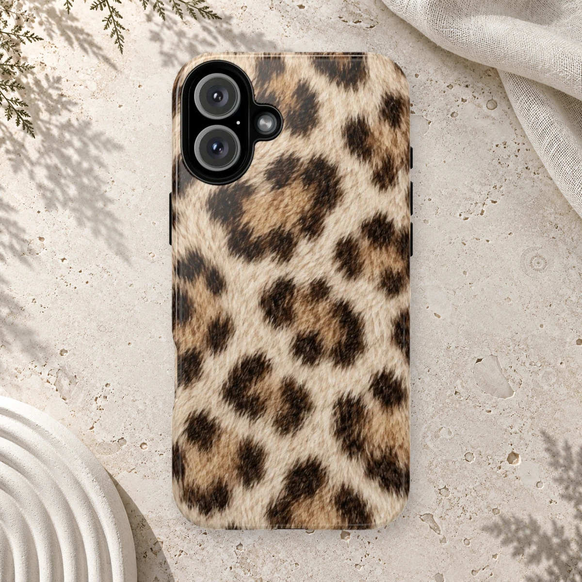 White Leopard phone case print