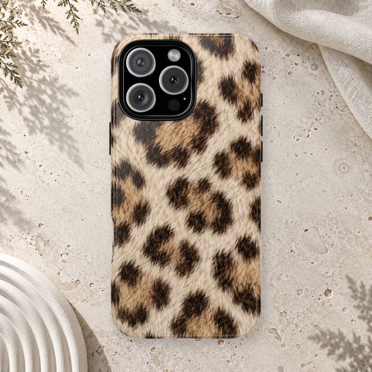White Leopard phone case print
