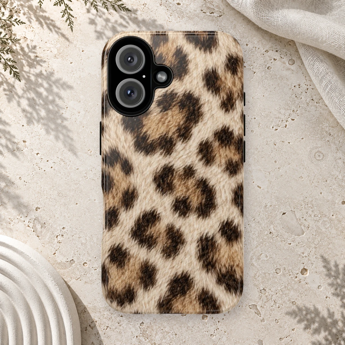 White Leopard phone case print