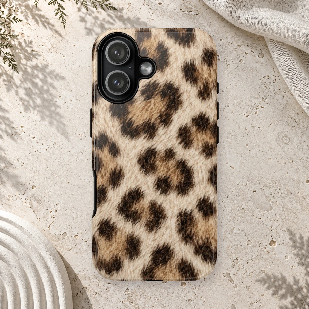 White Leopard phone case print