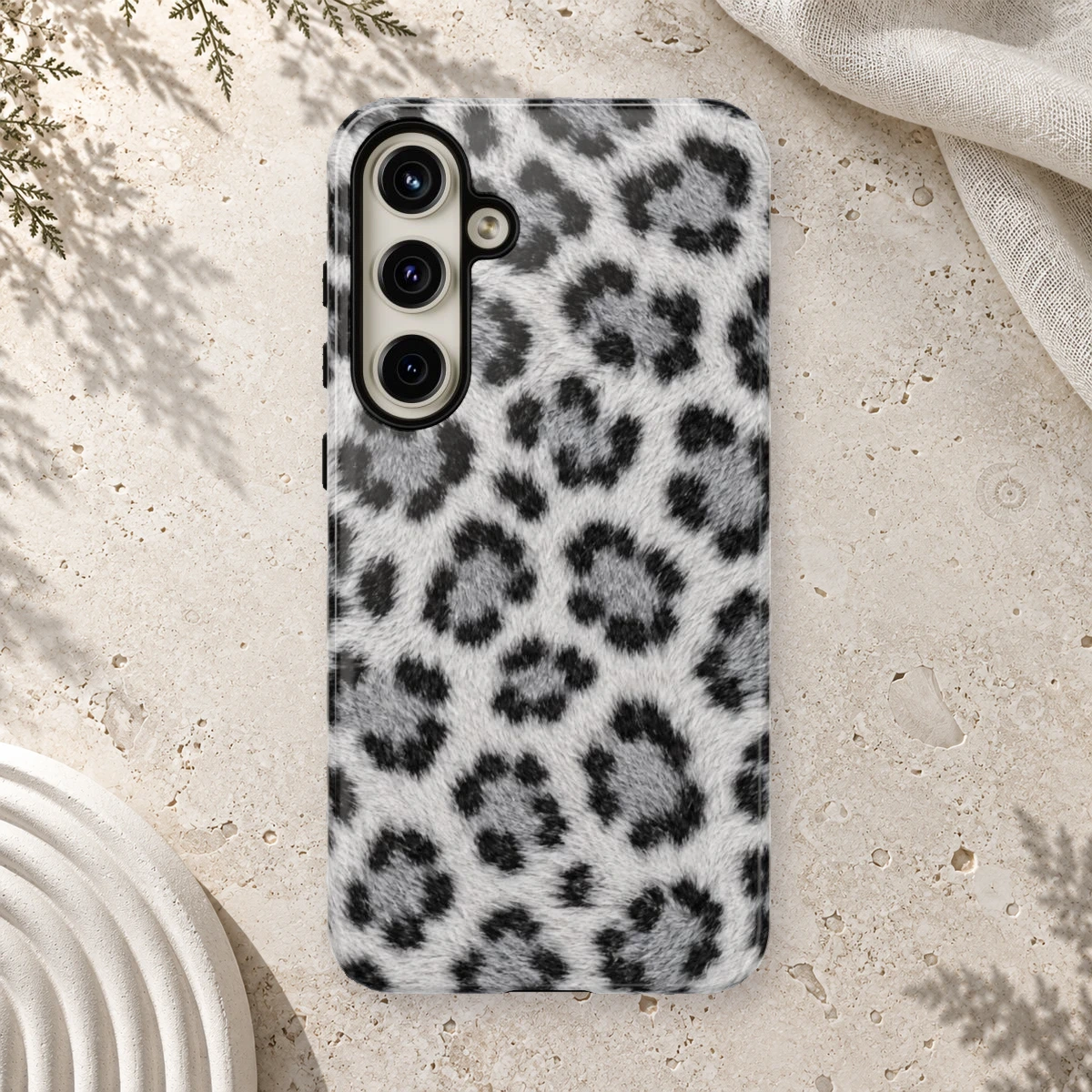 White Leopard phone case print