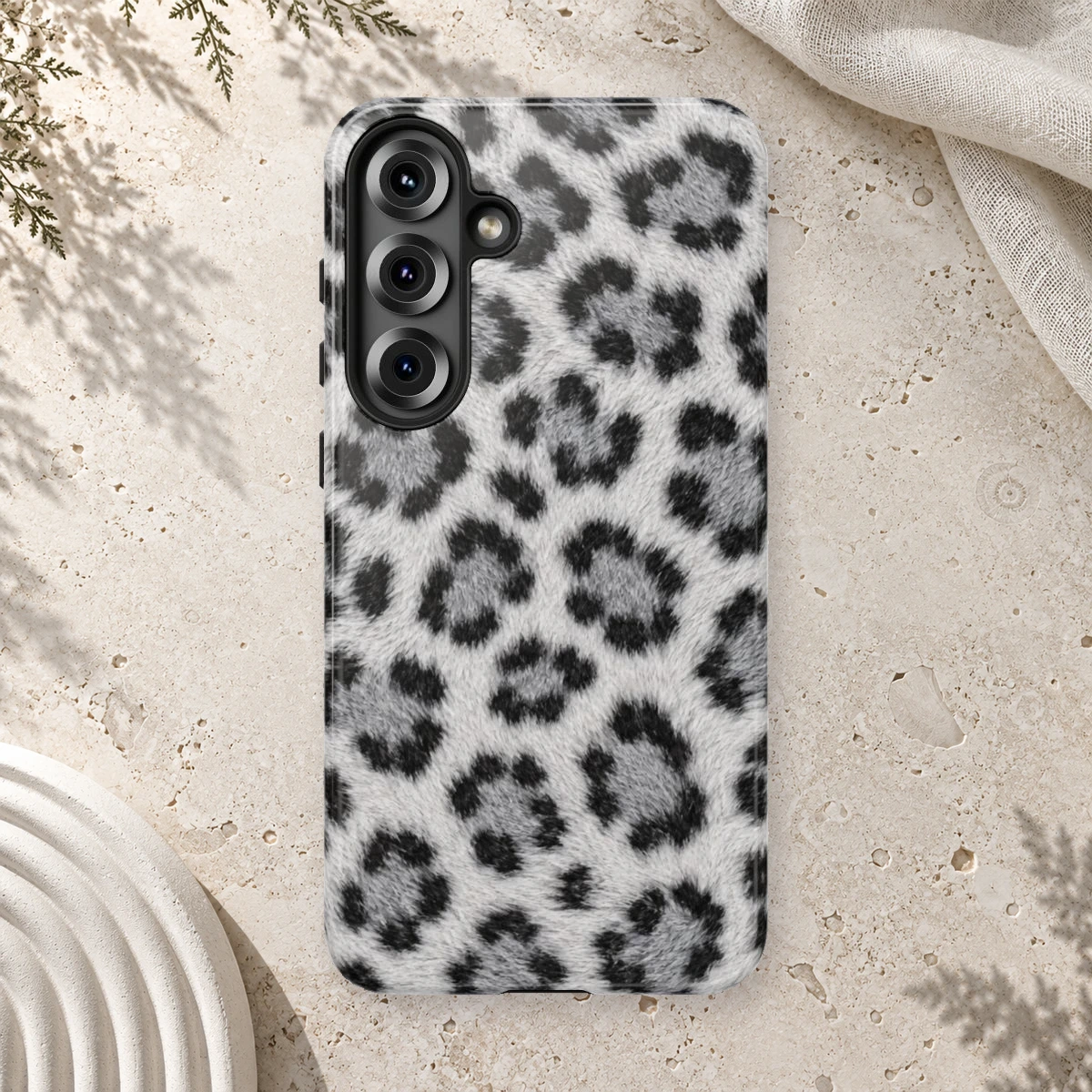 White Leopard phone case print