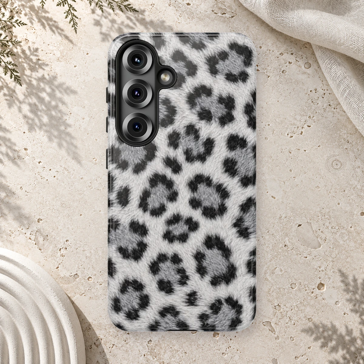 White Leopard phone case print