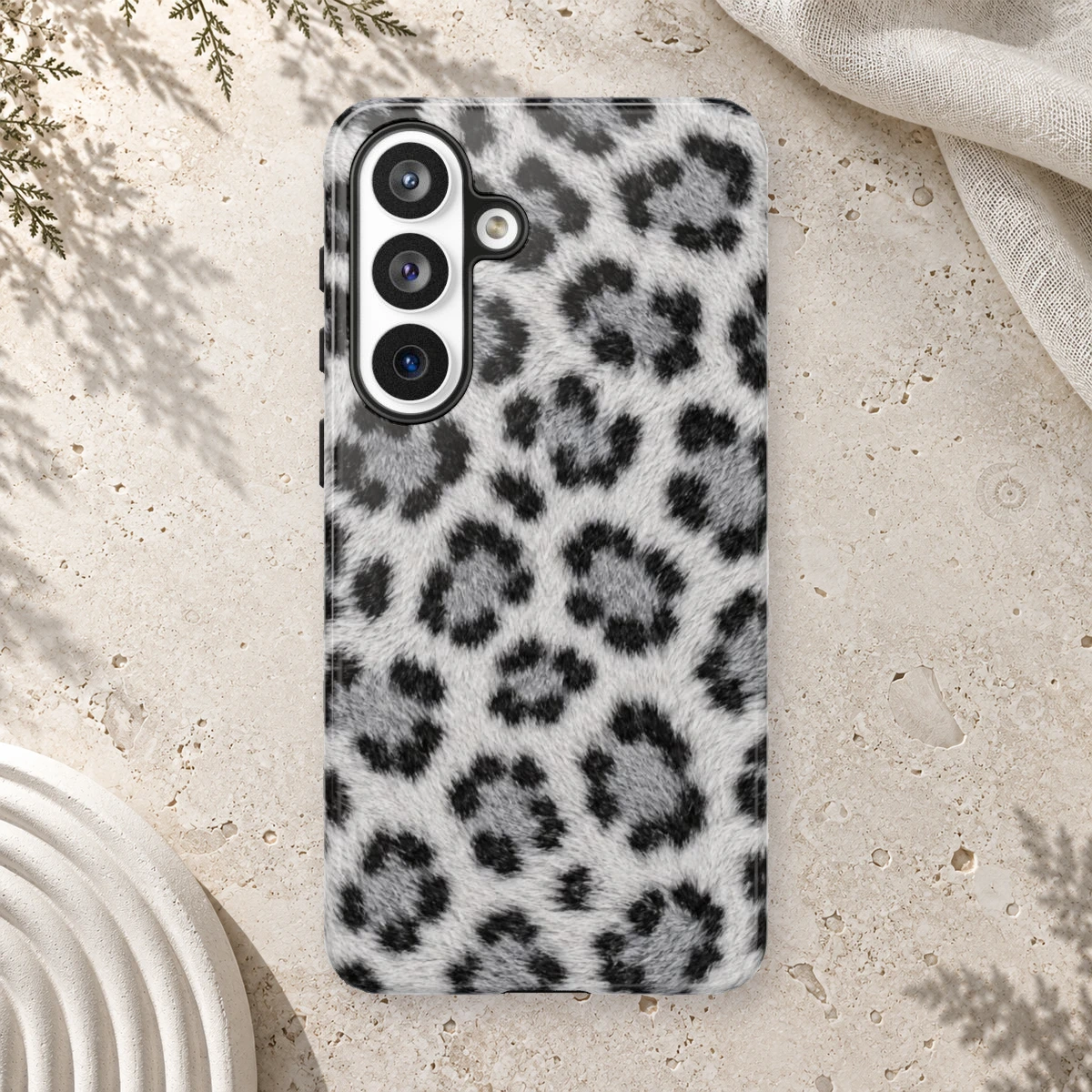 White Leopard phone case print