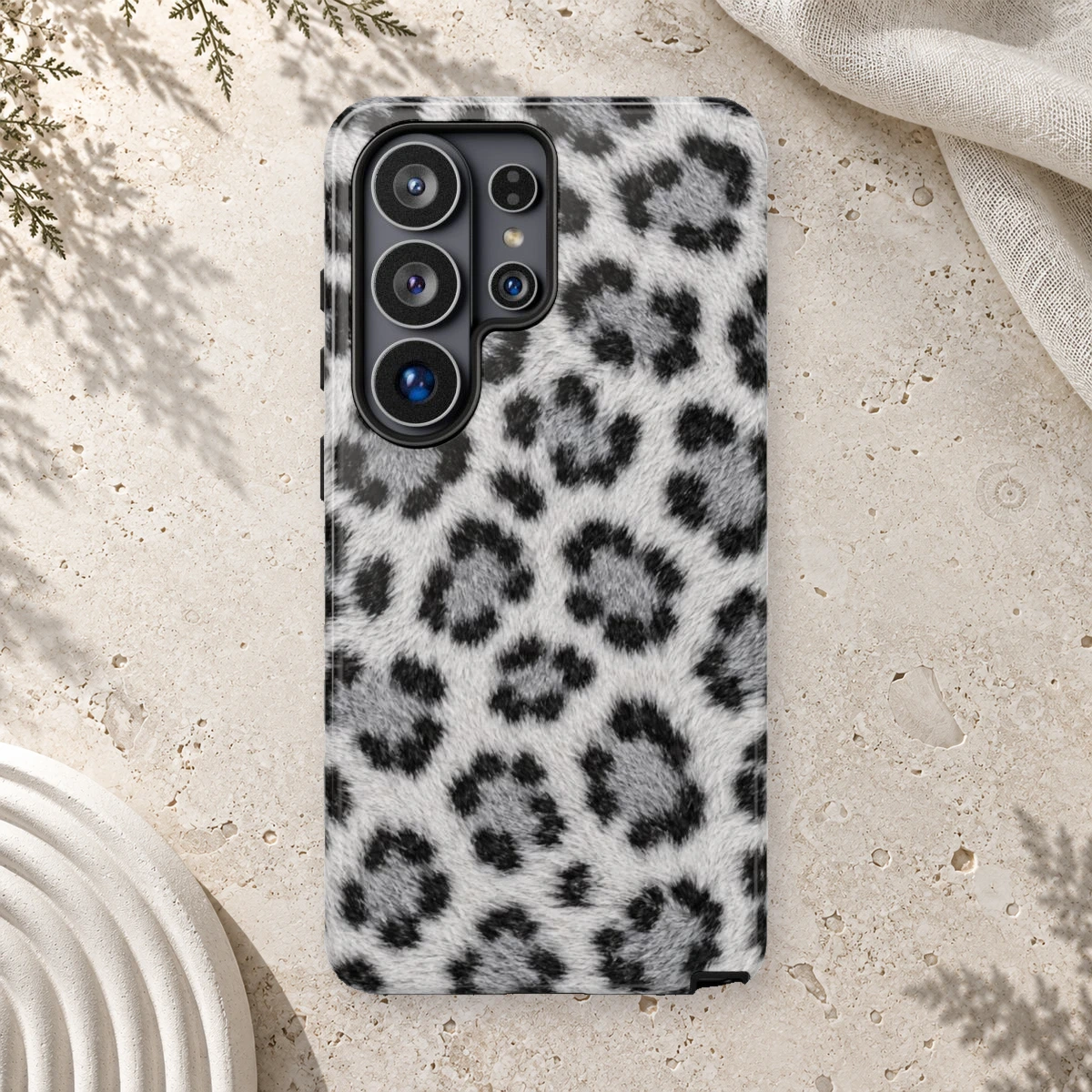 White Leopard phone case print