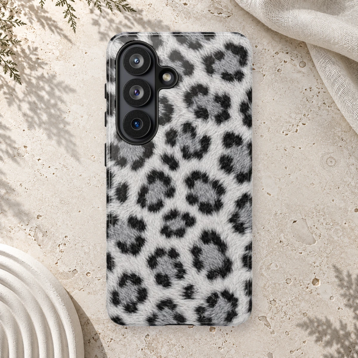 White Leopard phone case print