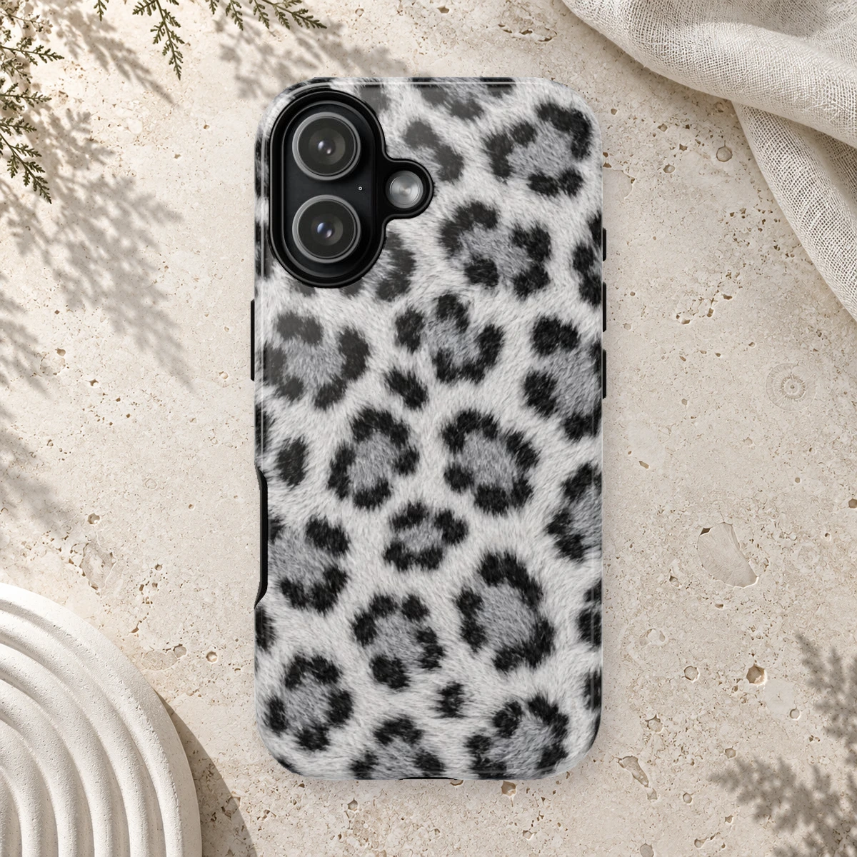 White Leopard phone case print